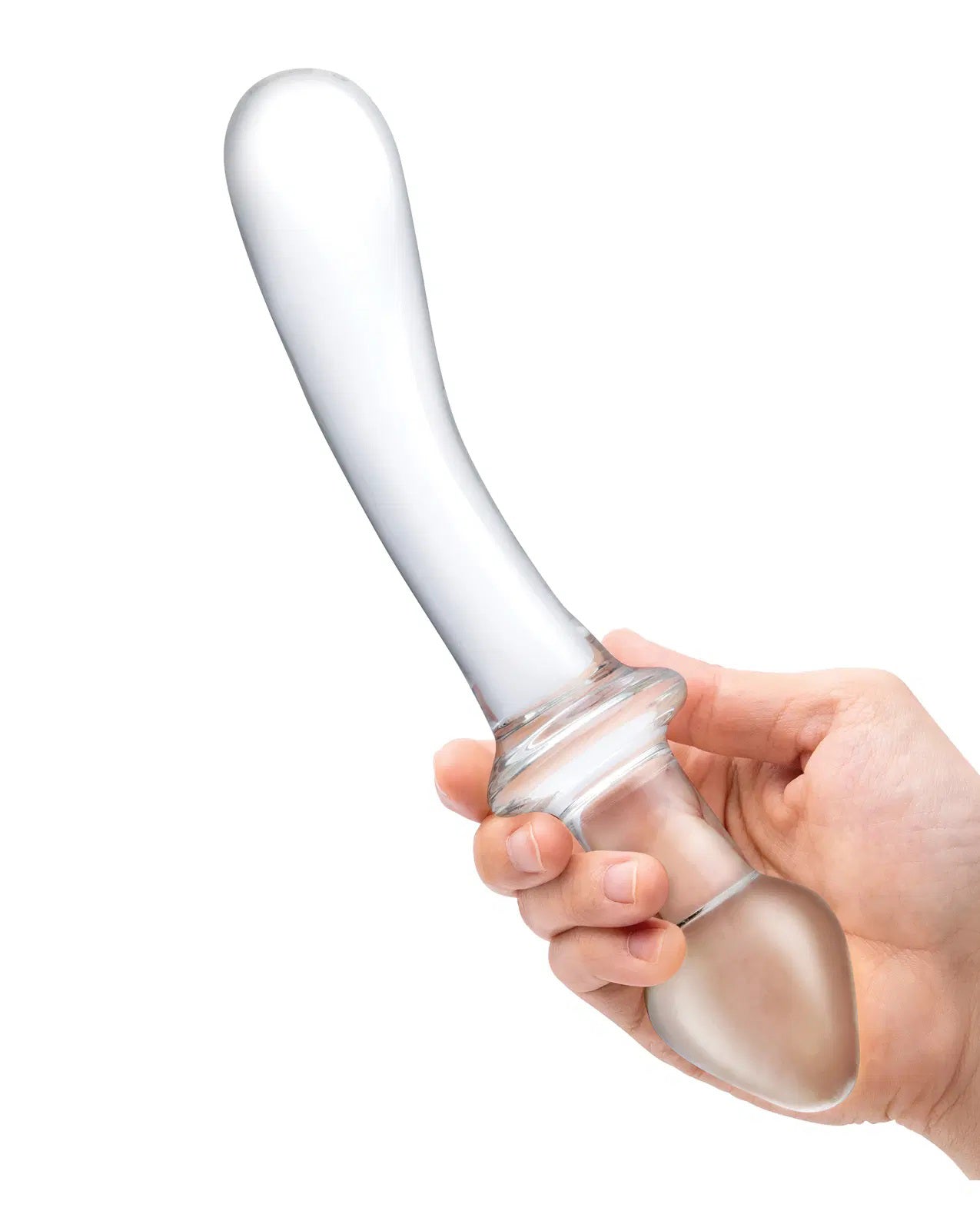 9 Inch Classic Curved Dual-Ended Dildo - Clear GLAS-165