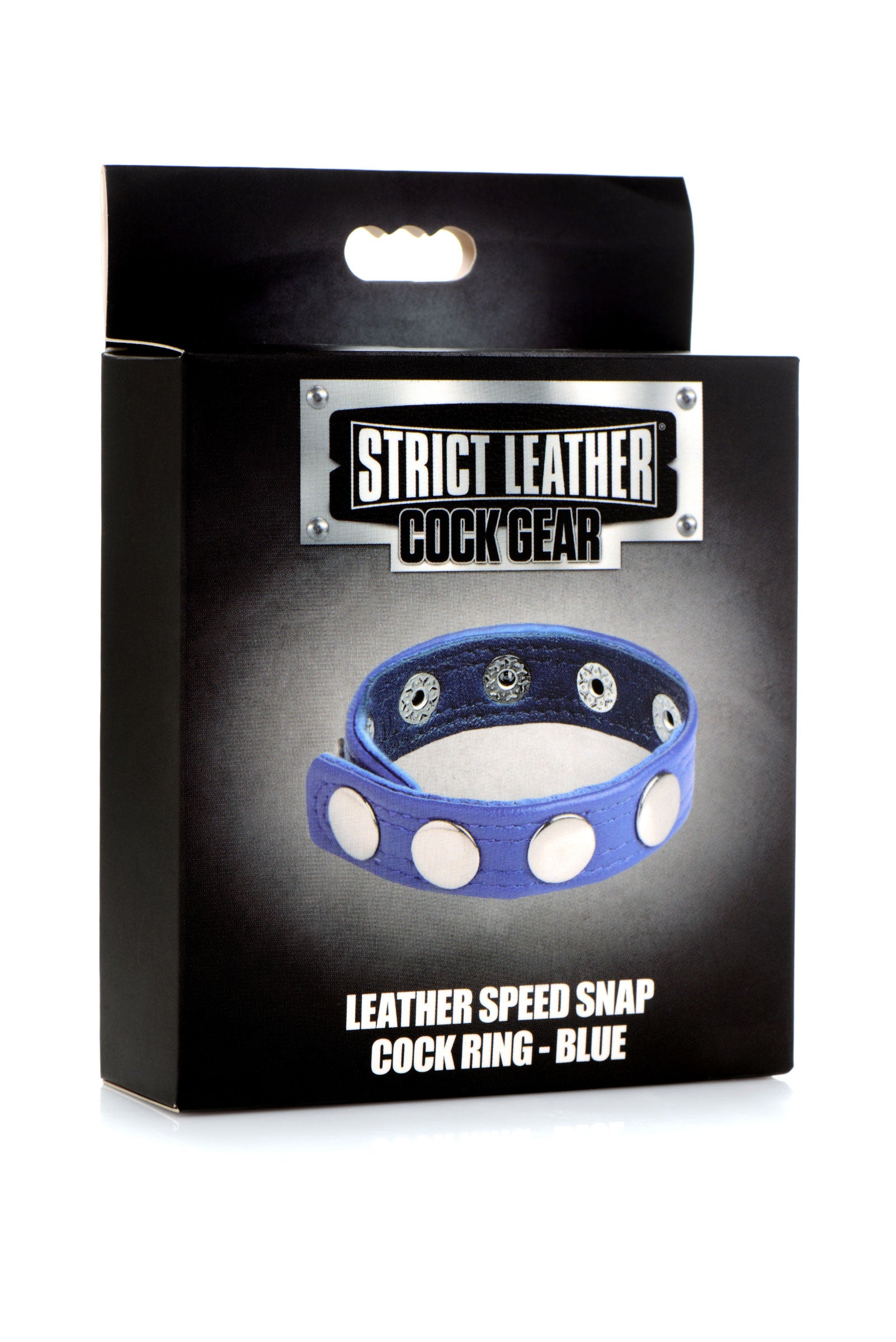 Cock Gear Leather Speed Snap Cock Ring - Blue STR-AG845-BLU