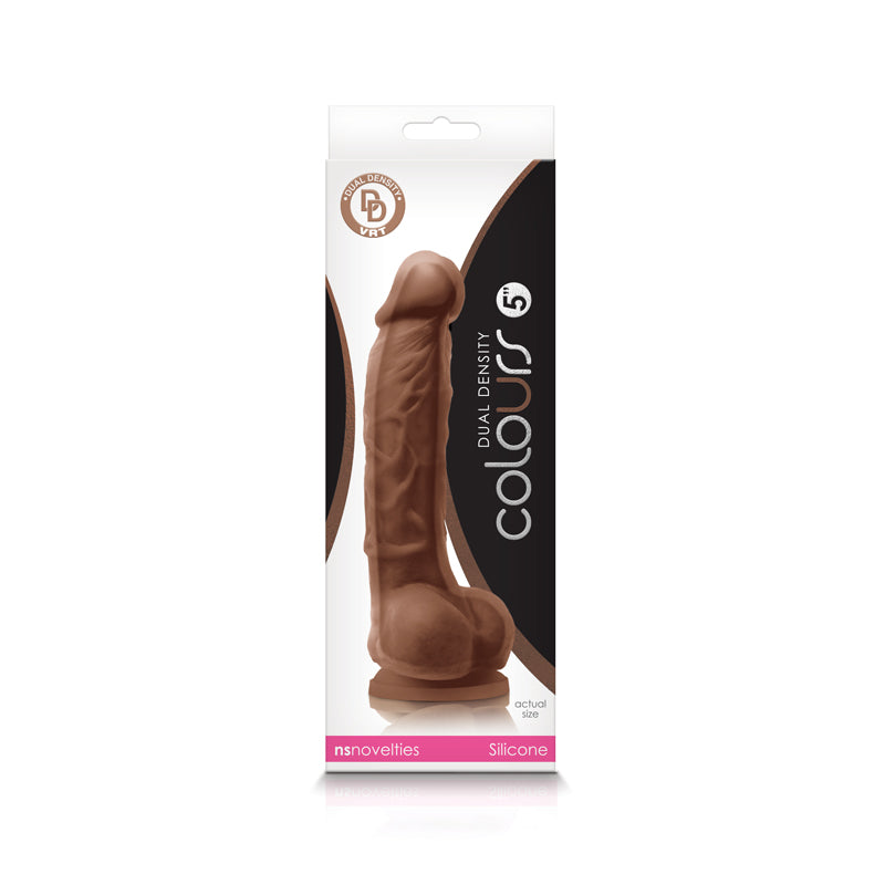 Colours - Dual Density - 5 Inch Dildo - Brown NSN-0403-12