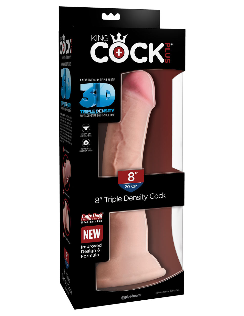 King Cock Plus Triple Density 8 Inch Cock - Light PD5715-21