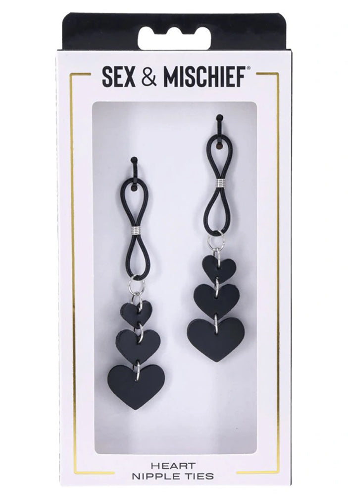 Heart Nipple Ties - Black SS09857