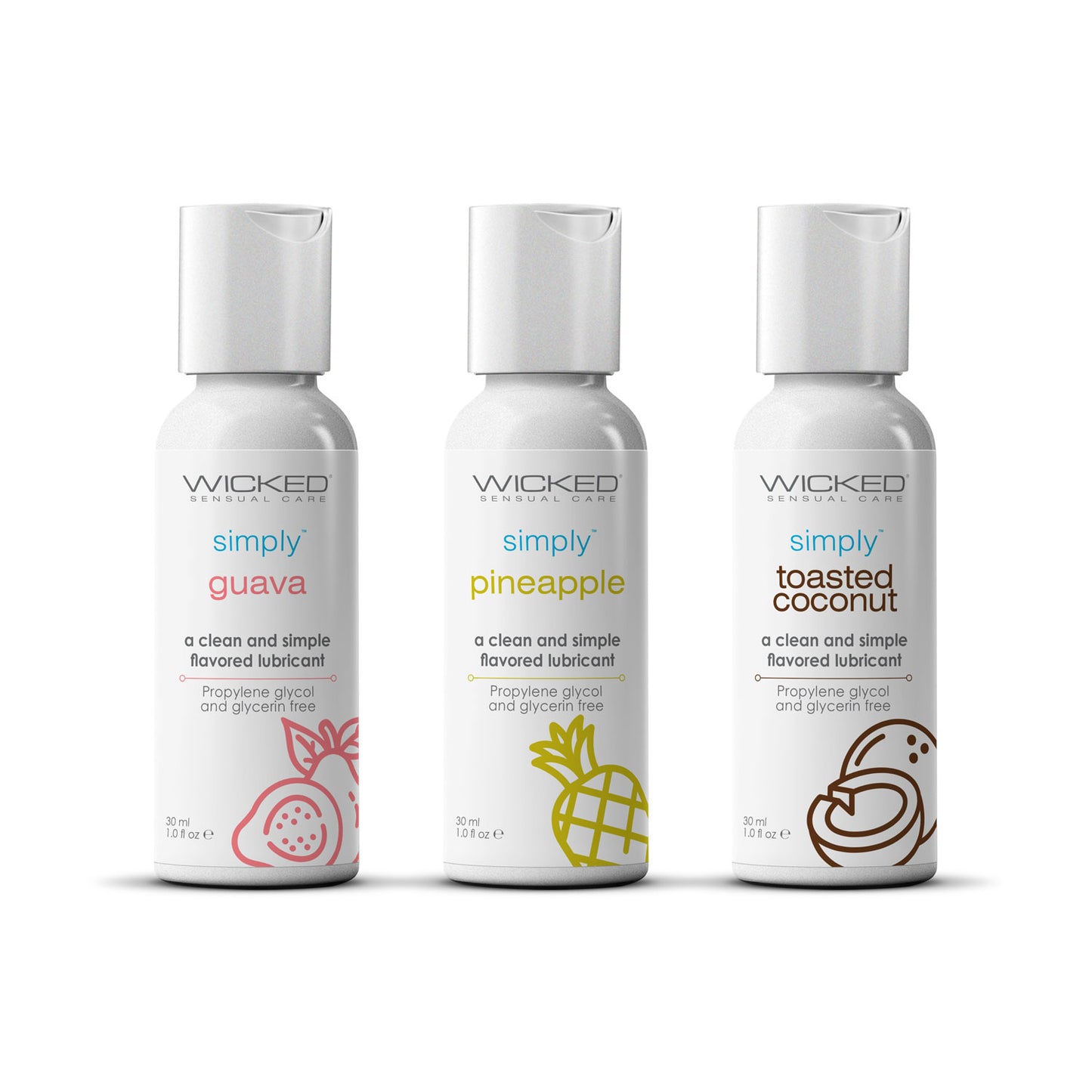 "Wicked Simply Tropical Trio 1oz Travel Size Flavored Lubes WS-91190"