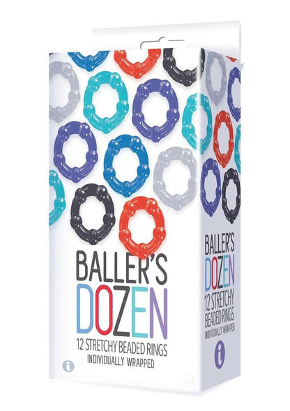 The 9's - Baller Dozen Beaded - 12 Pc Cock Ring Set IC2698