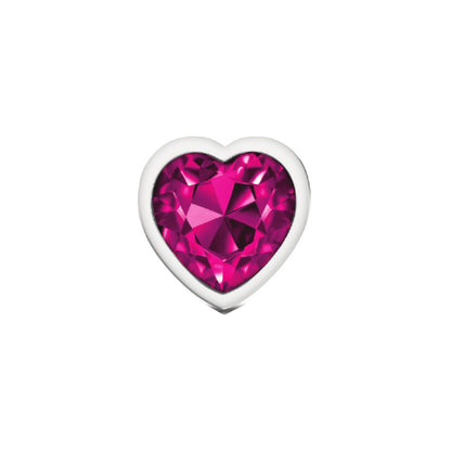 Cheeky Charms-Silver Metal Butt Plug- Heart-Bright Pink-Medium VB-CC9130