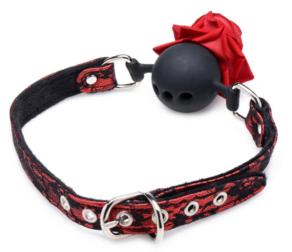 Full Bloom Silicone Ball Gag With Rose MS-AG574
