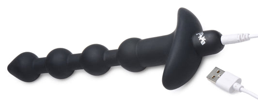 Bang - Vibrating Silicone Anal Beads and Remote Black BNG-AG614-BLK