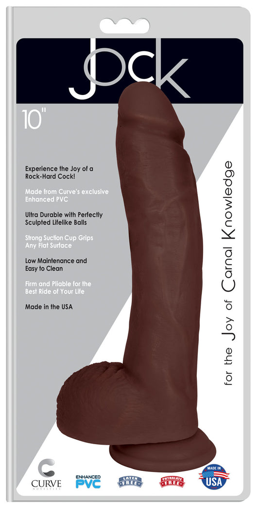 Jock 10 Inch Dong With Balls - Chocolate CN-09-0420-11