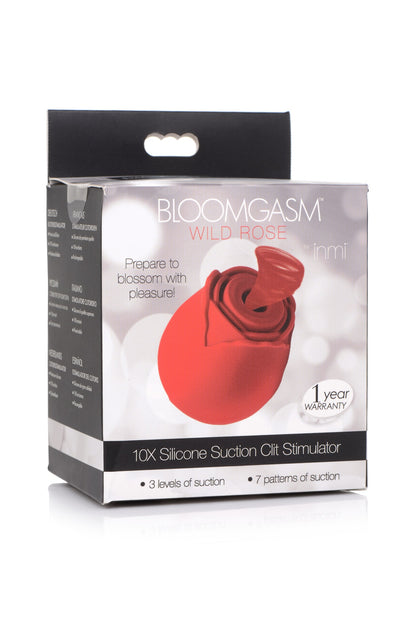 Inmi - Bloomgasm Wild Rose Silicone Suction Stimulator - Red INM-AG776