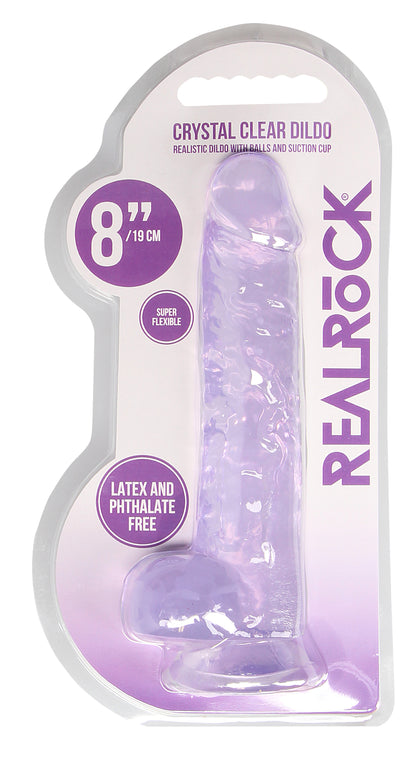 8 Inch Realistic Dildo With Balls - Purple SH-REA092PUR