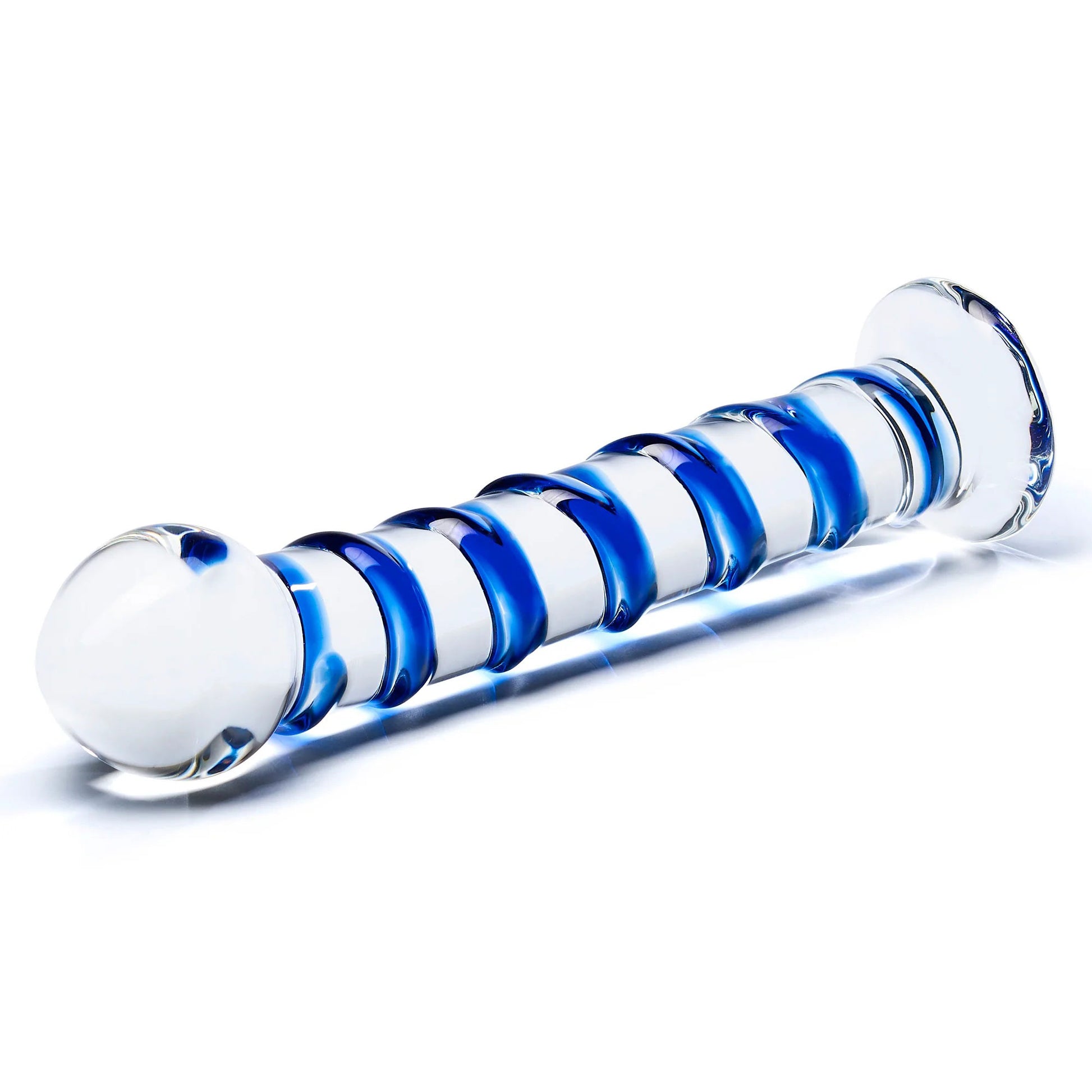 Blue Spiral Glass Dildo GLAS-75