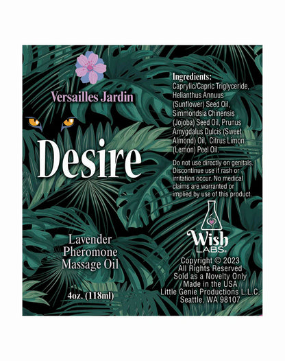 Desire Pheromone Massage Oil 4 Oz - Lavender