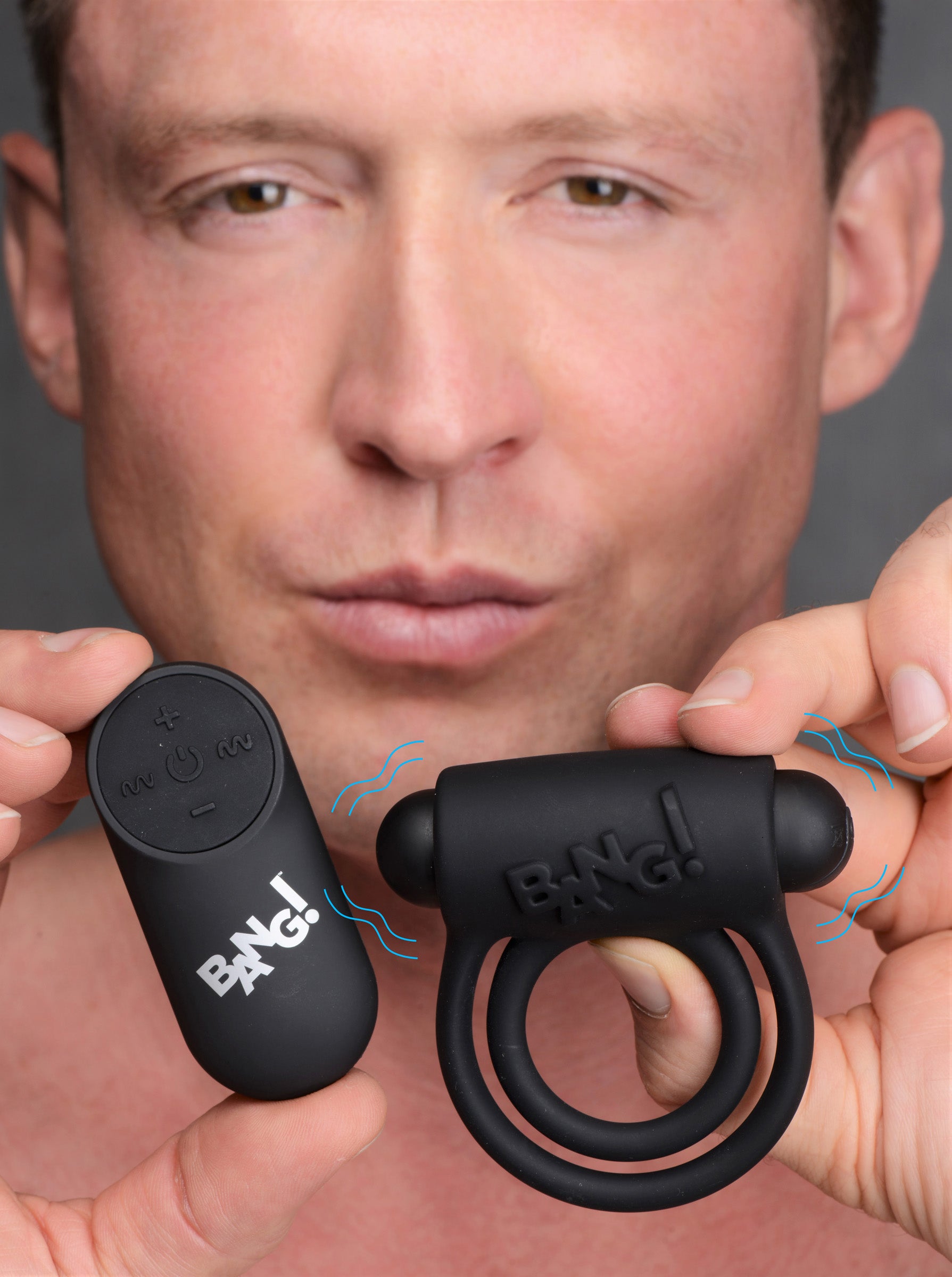 Bang - Silicone Cock Ring and Bullet With Remote  Control - Black BNG-AG572-BLK