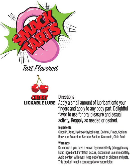 Smack Tarts Lube 3ml Pouch Display 36pc - Sour Cherry