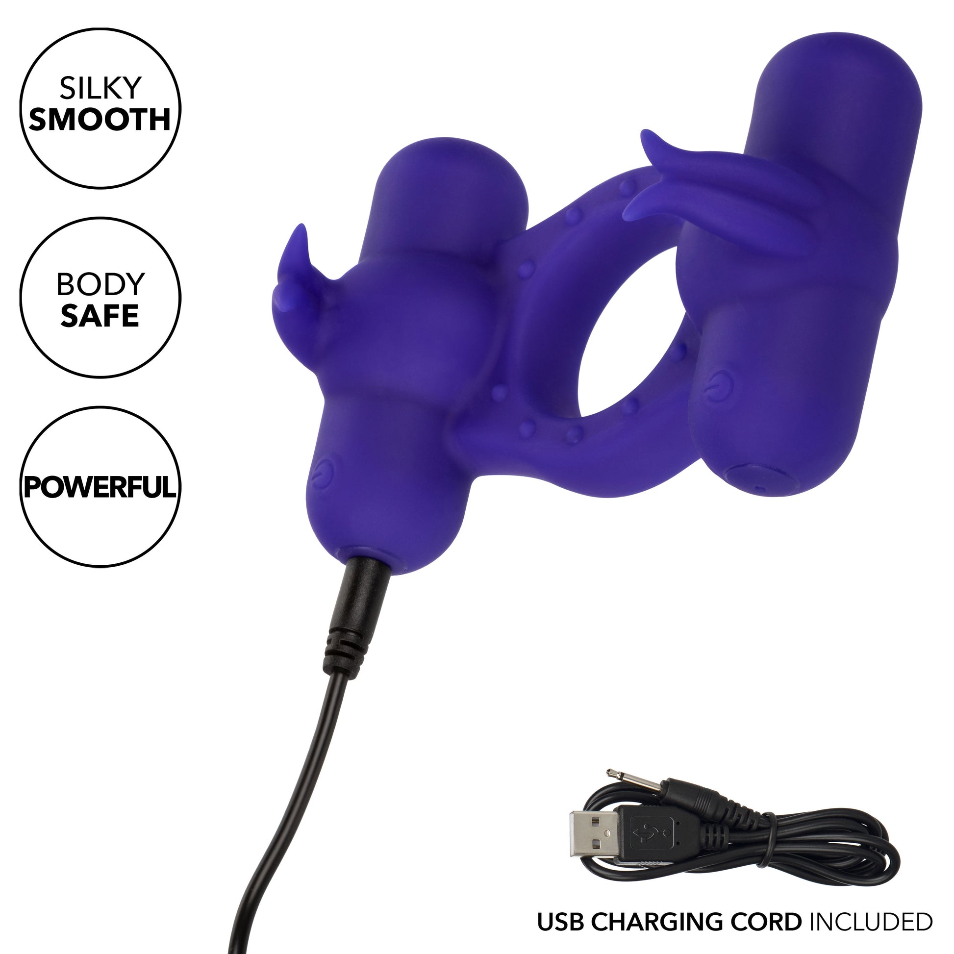 Silicone Rechargeable Triple Orgasm Enhancer -  Purple SE1843503