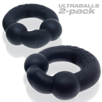 Ultraballs 2- Piece Cockring Set - Night Black OX-3010-NGT