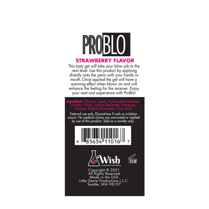 Problo Arousing Blow-Job Gel - Strawberry - 1.5 Fl. Oz.