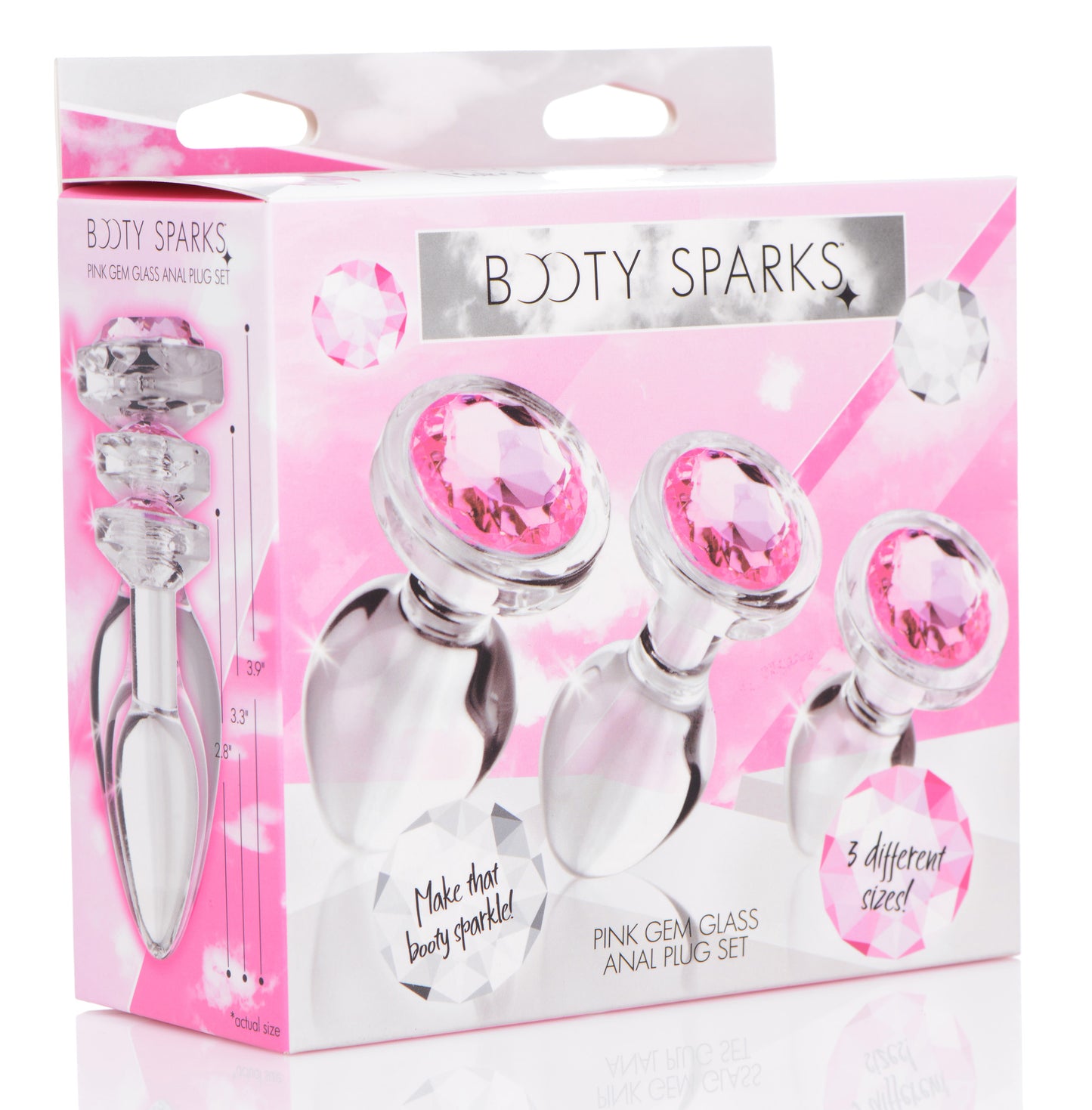 Pink Gem Glass Anal Plug Set BTYS-AG431