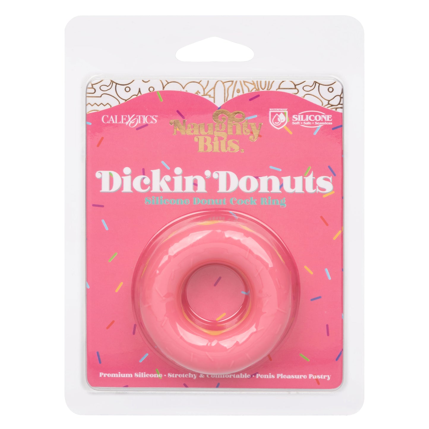 Naughty Bits Dickin Donuts Silicone Donut Cock  Ring - Pink SE4410502