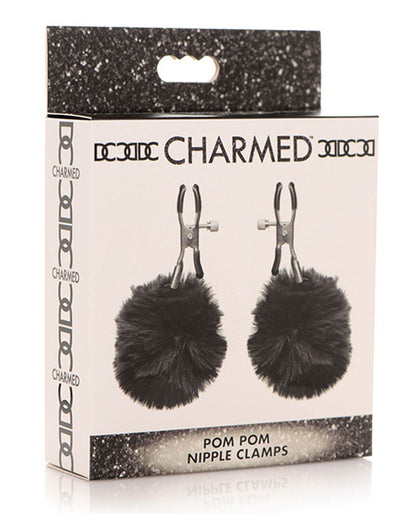 Pom Pom Nipple Clamps - Black CH-AG866-BLK