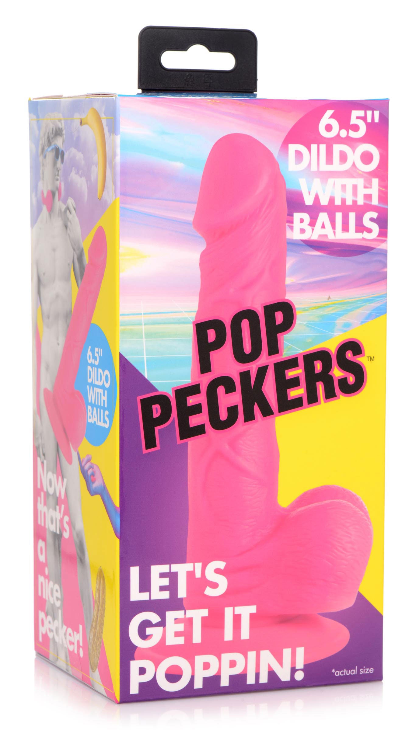 Pop Pecker 6.5 Inch Dildo With Balls - Pink POPP-AG766-PNK