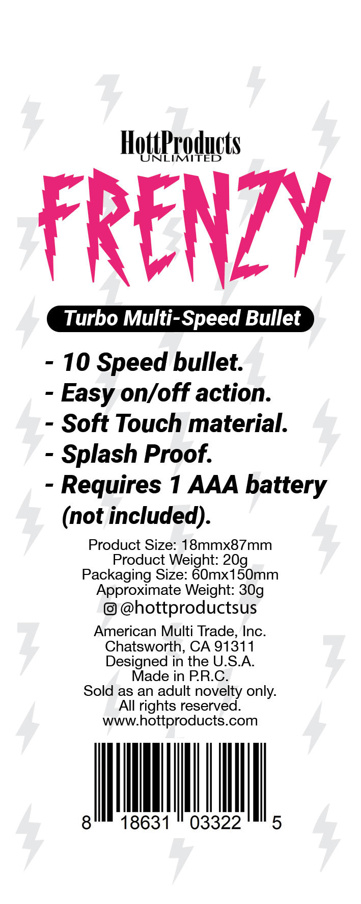 Frenzy - Power Bullet- Black HTP3322