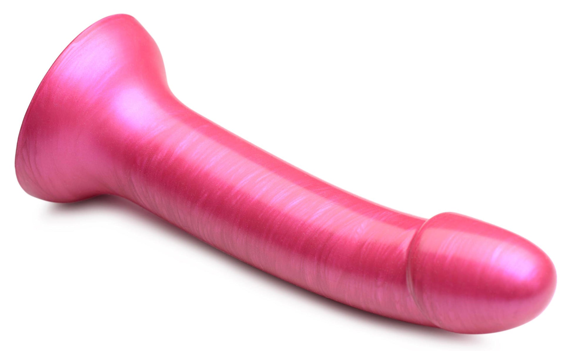 G-Tastic 7 Inch Metallic Silicone Dildo - Pink SU-AG862-PNK