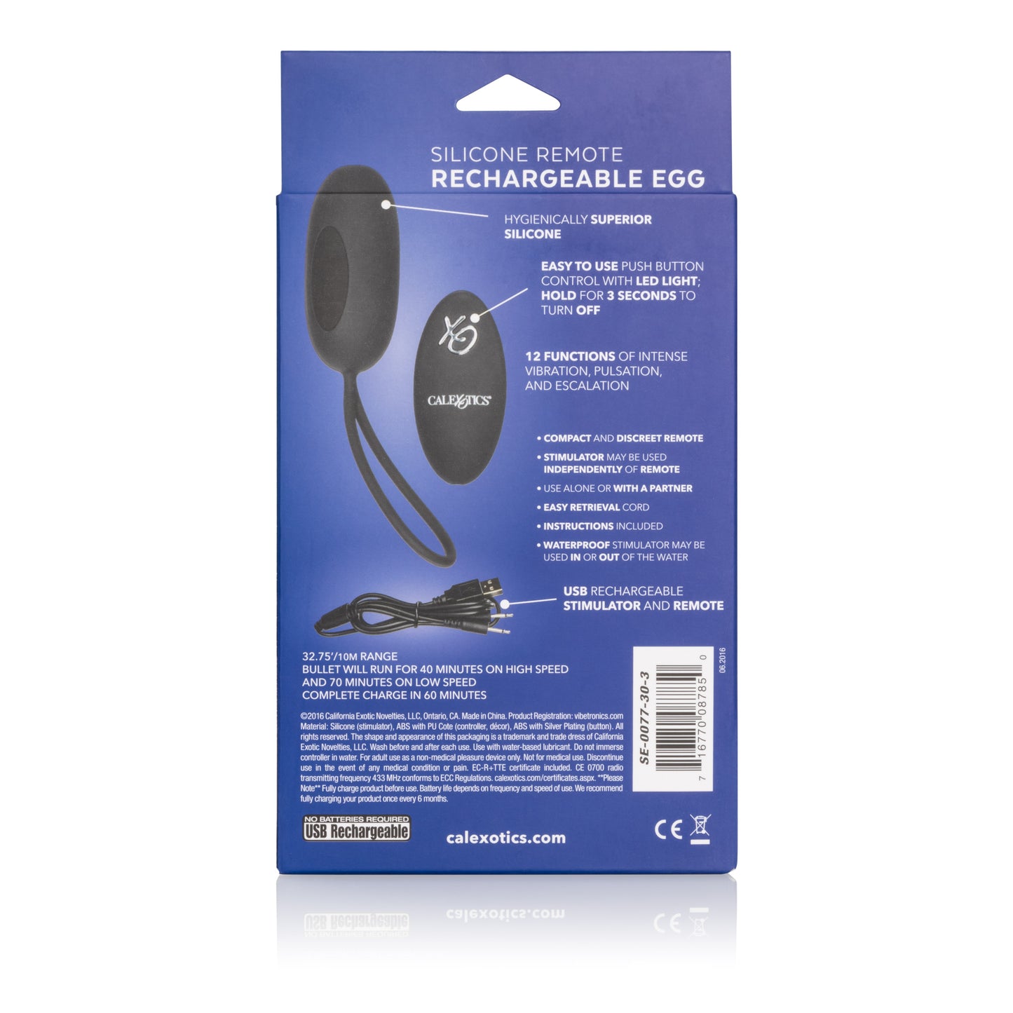 Silicone Remote Rechargeable Egg - Black SE0077303