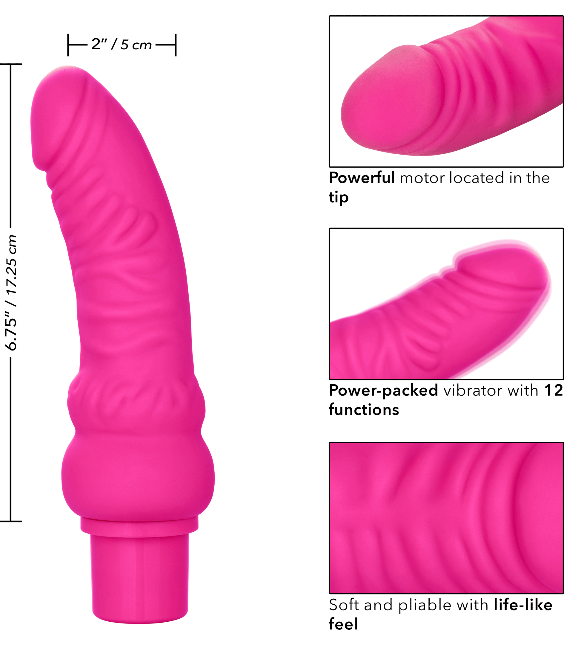 Rechargeable Power Stud Curvy - Pink SE0842153