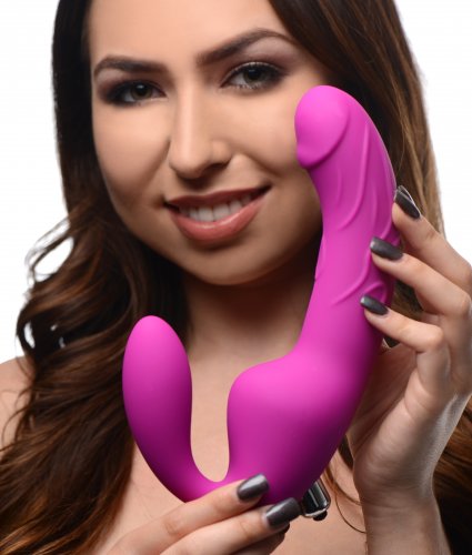 Royal Rider Vibrating Strapless Strap- on Dildo - Pink SU-AF467