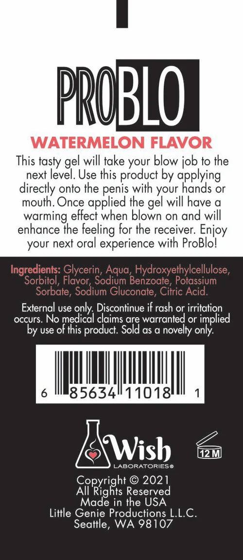 Problo Ahh...some Blow-Job Gel - Watermelon - 1.5 Fl. Oz.