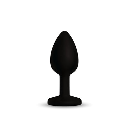 Gemma Pink Gem Black Silicone Plug - Small