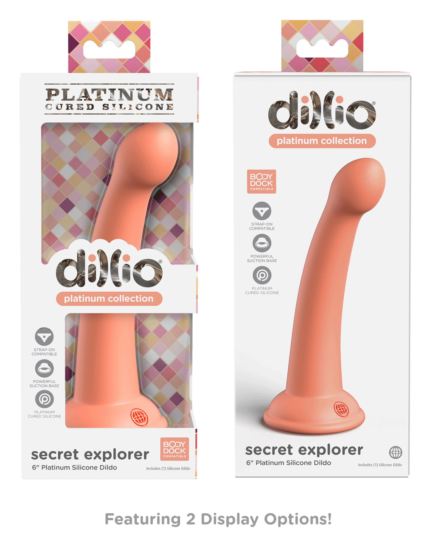 Dillio Platinum - Secret Explorer 6 Inch Dildo -  Peach PD5384-43