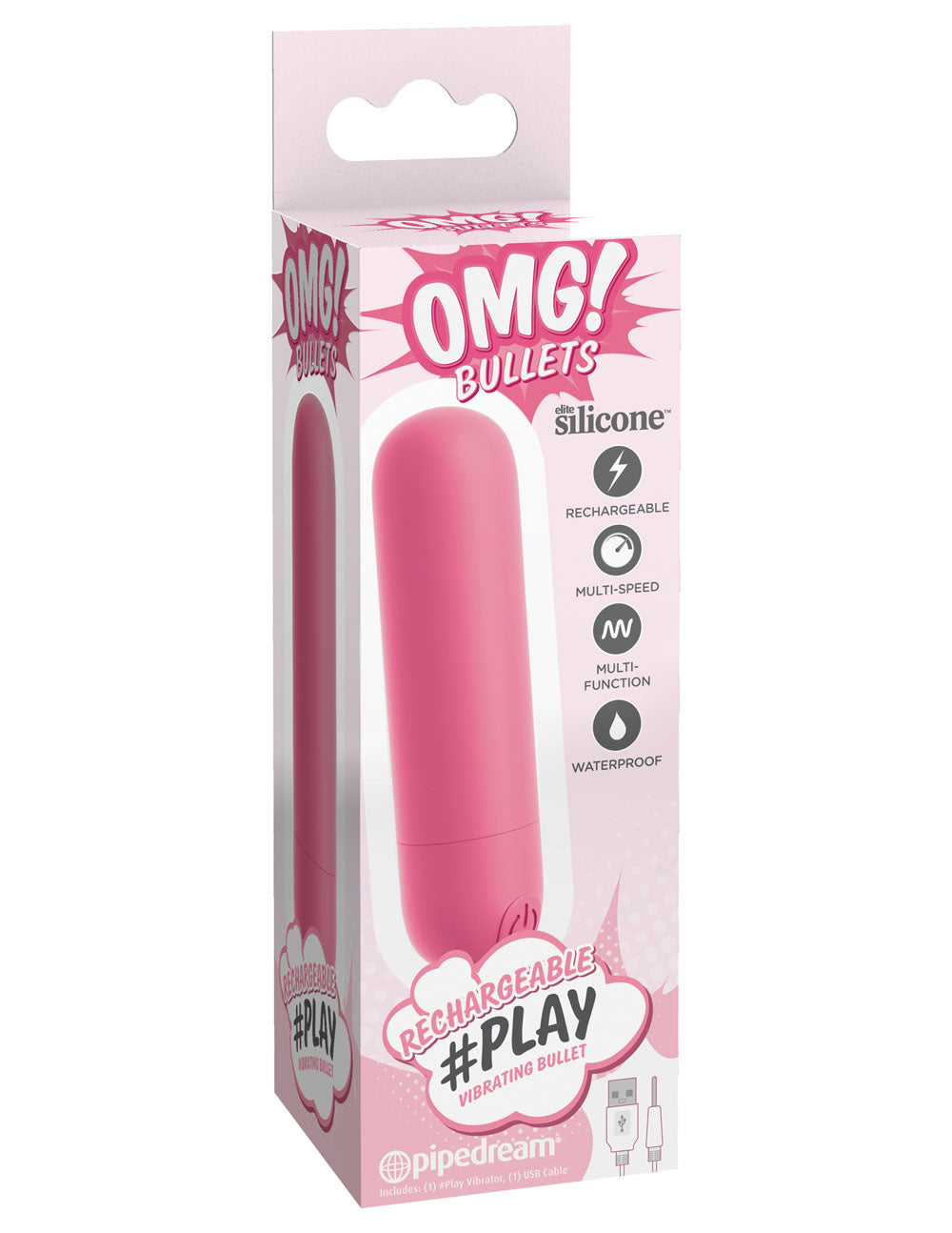 Omg! Bullets Play Rechargeable Vibrating Bullet - Pink PD1793-11