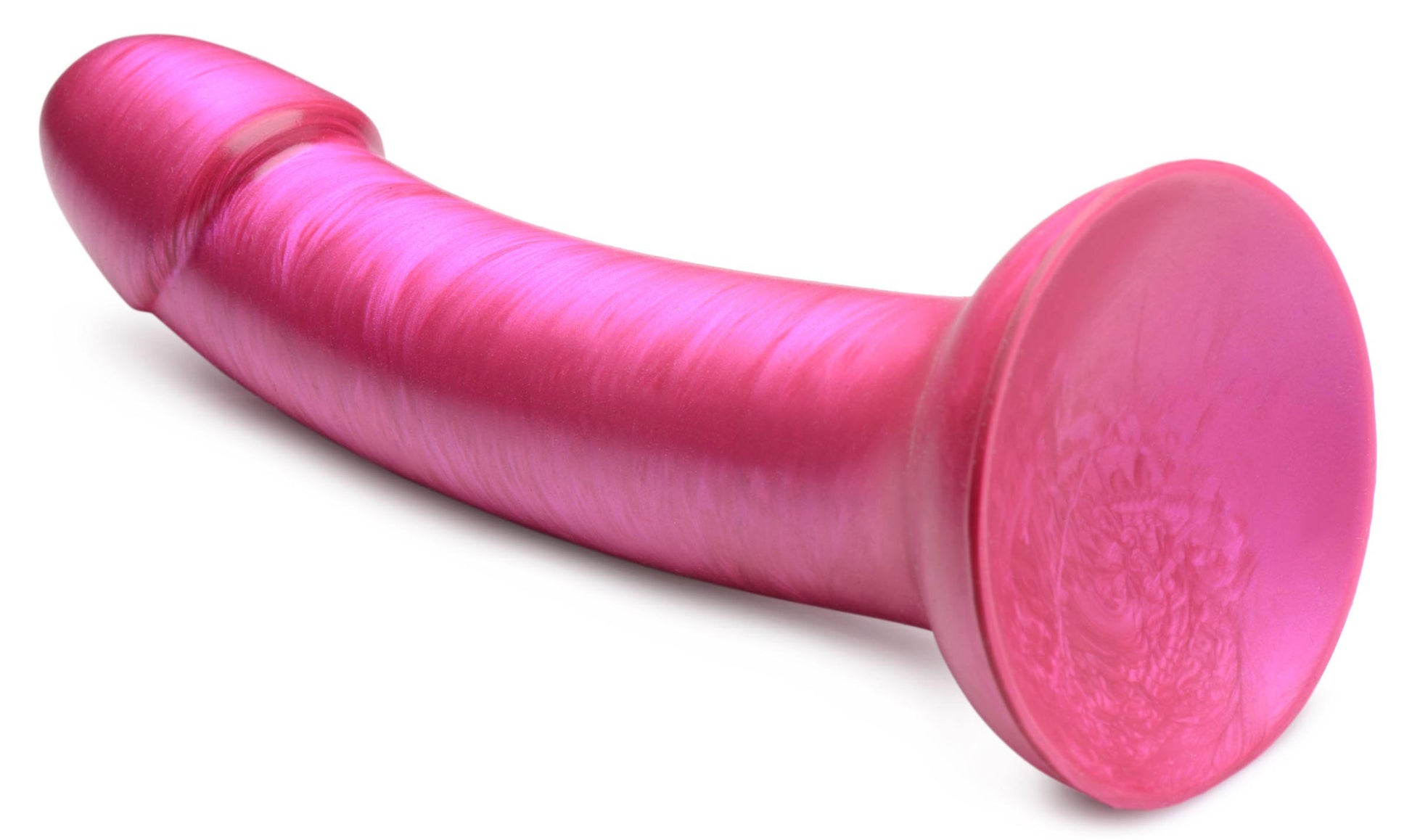 G-Tastic 7 Inch Metallic Silicone Dildo - Pink SU-AG862-PNK