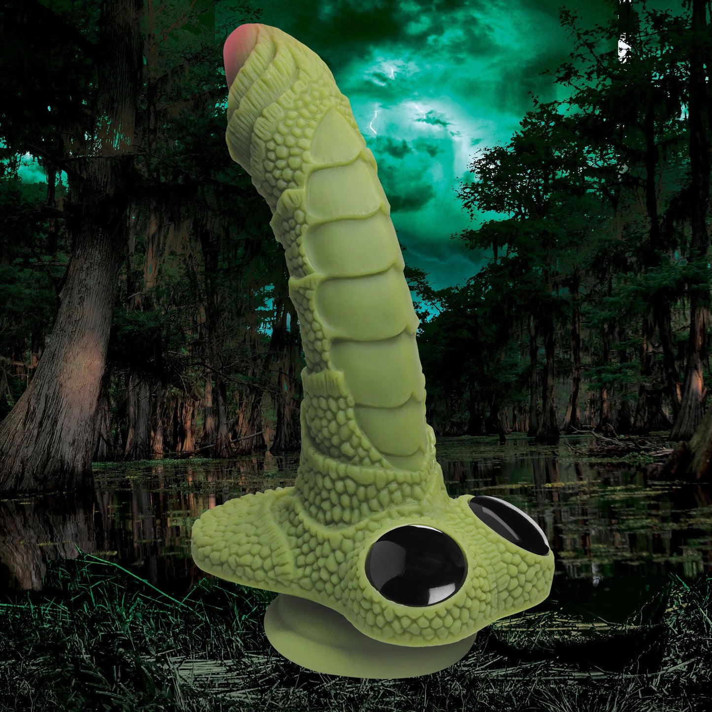 Swamp Monster Green Scaly Silicone Dildo CC-AH055-GRN