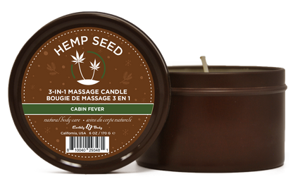 Hemp Seed 3-in-1 Massage Candle Cabin Fever 6oz/  170 G EB-HSCH021A