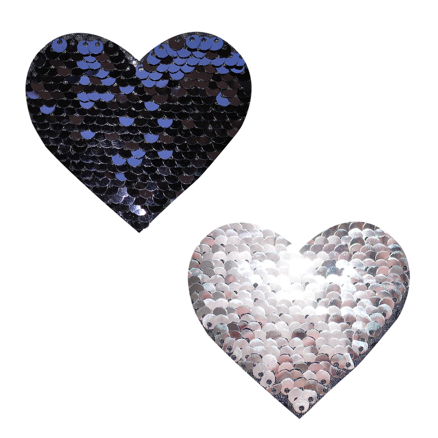 Sequin Medusa Magic Flip Black to Silver I Heart  U Nipztix Pasties NN-SQ-MED-NS