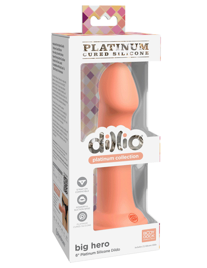 Dillio Platinum - Big Hero 6 Inch Dildo - Peach PD5385-43