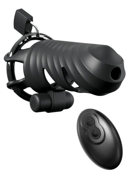 "Fantasy C-Ringz Remote-Controlled Vibrating Cock Blocker - Black PD5971-23"