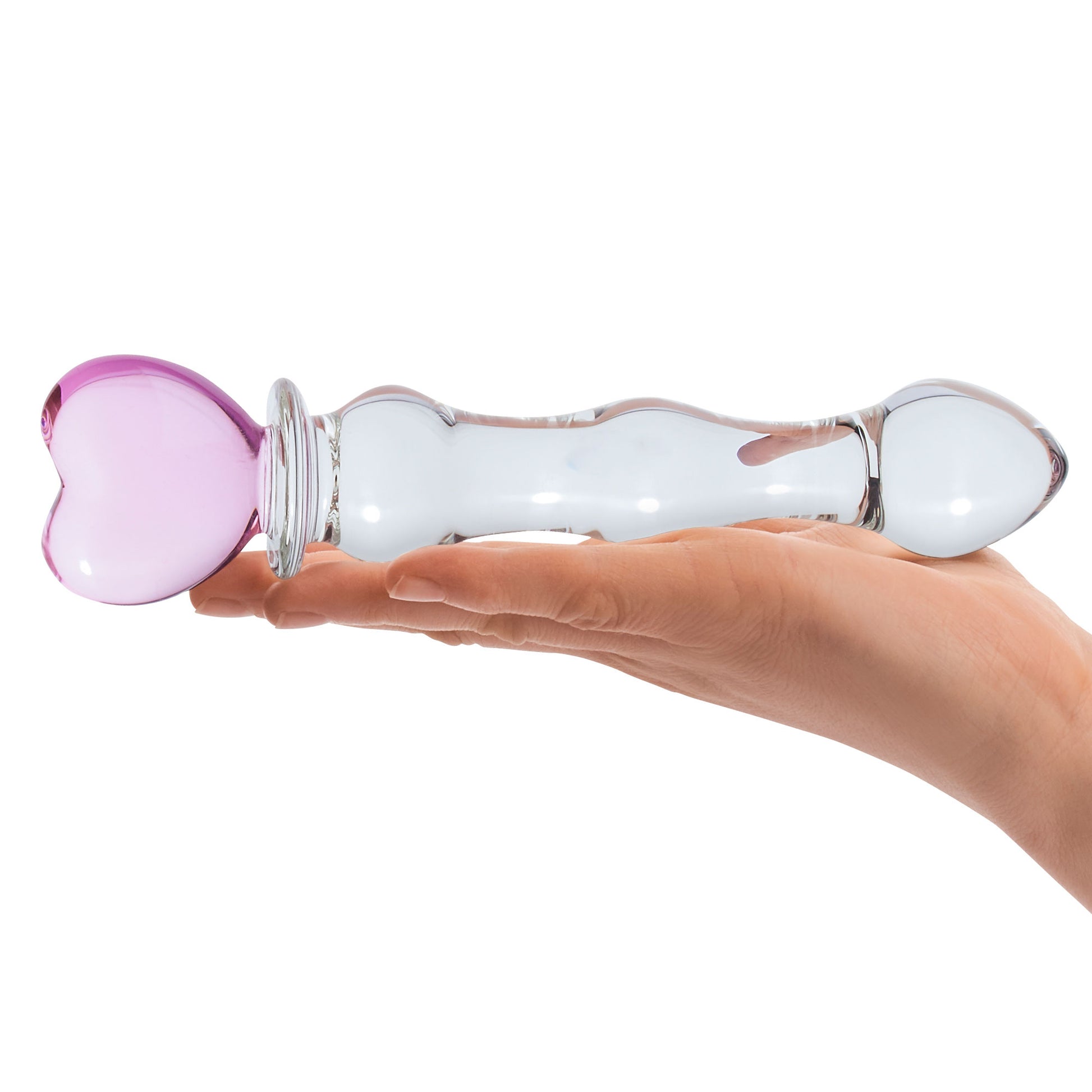 8 Inch Sweetheart Glass Dildo - Pink/clear GLAS-161