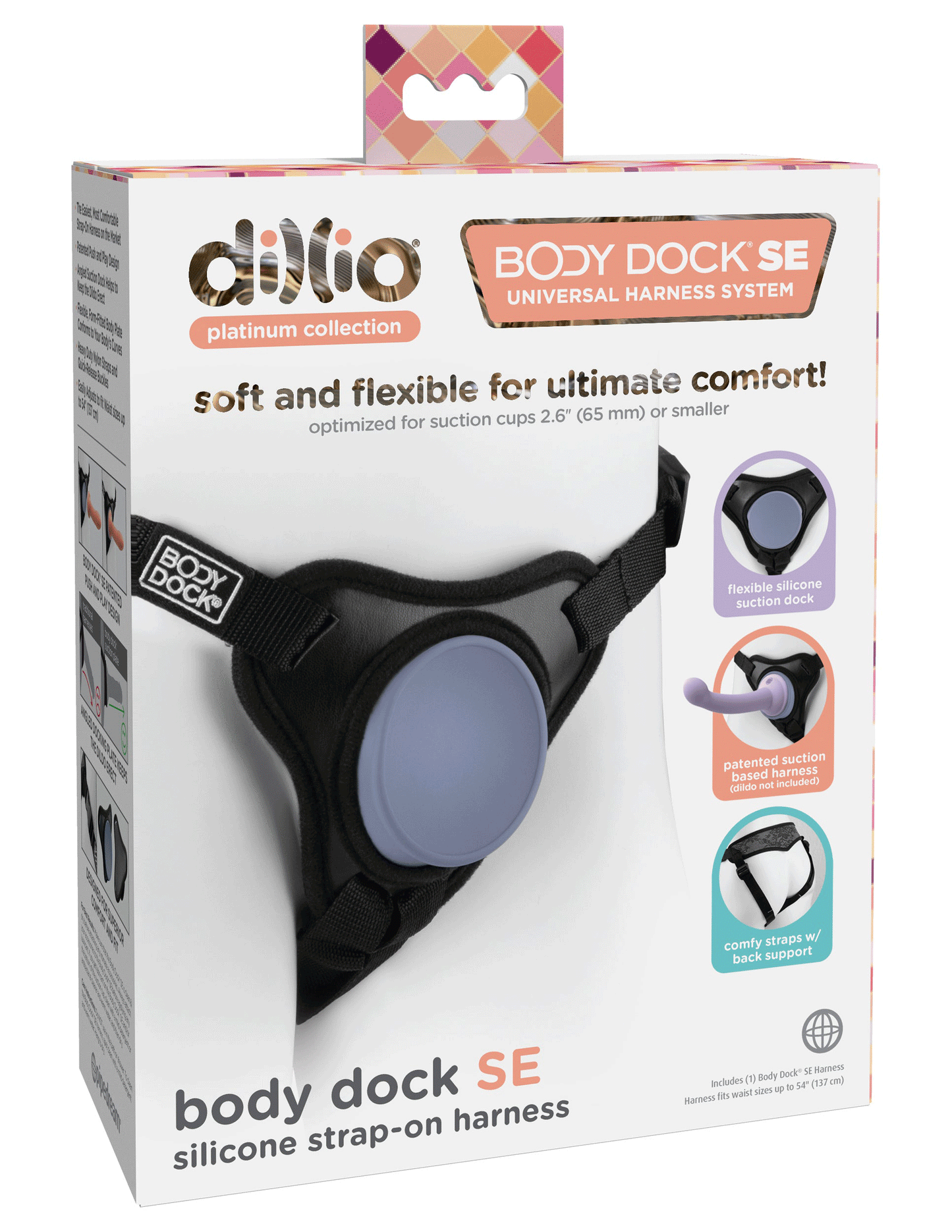 Dillio Platinum Body Dock Se Universal Strap-on  Harness - Black PDBD103-27