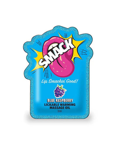 Smack Lickable Massage Oil, 3ml Pouch Display 36pc - Blue Raspberry
