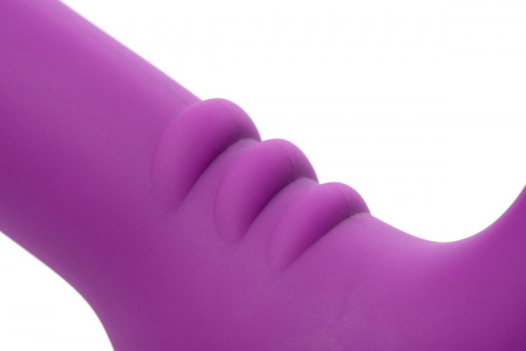 Royal Revolver Vibrating Strapless Strap- on Dildo - Purple SU-AF456