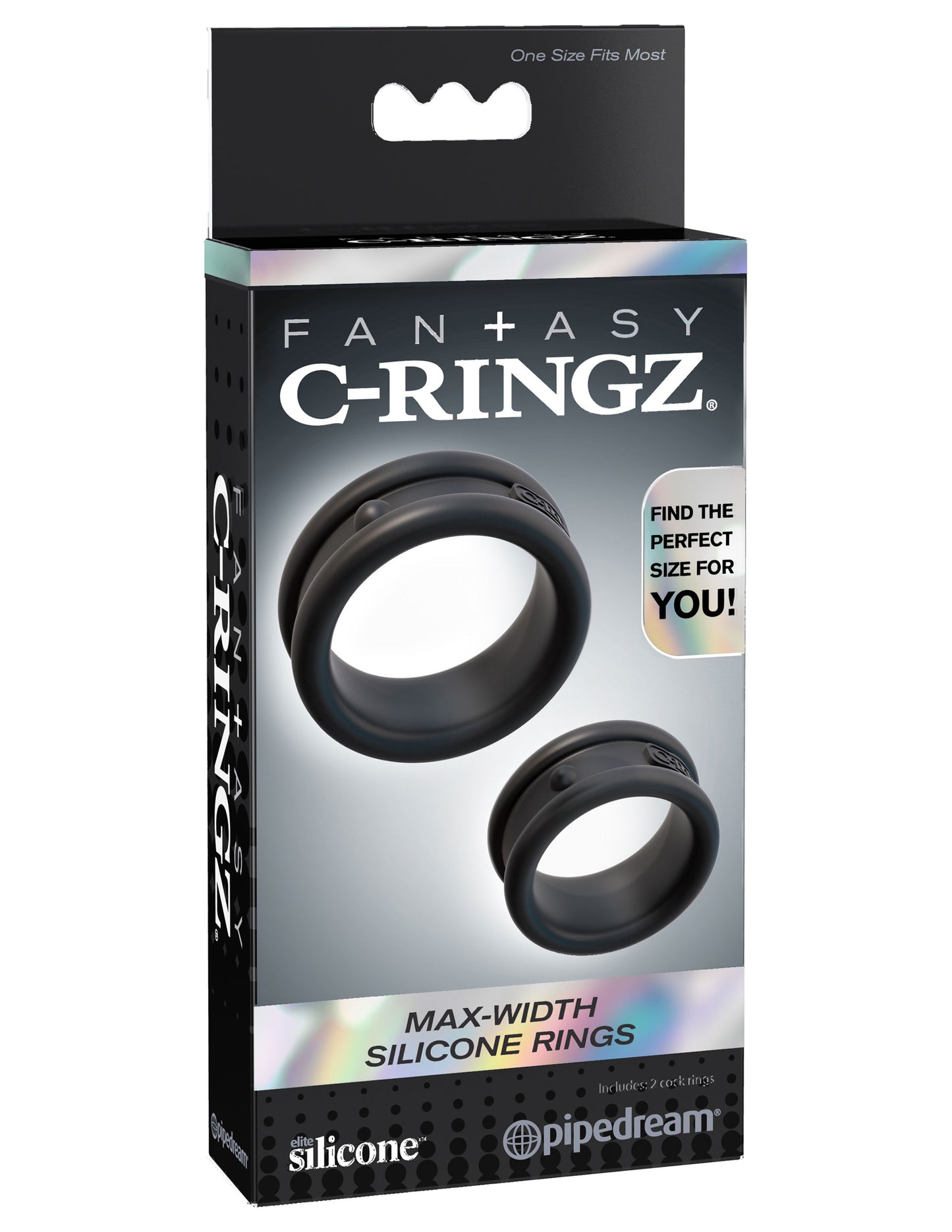 Fantasy C-Ringz Max Width Silicone Rings - Black PD5905-23