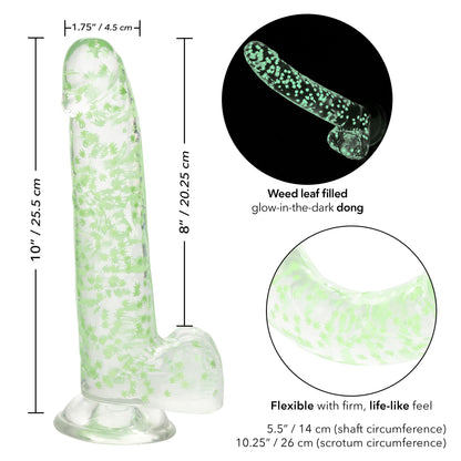 Naughty Bits I Leaf Dick Glow-in-the-Dark Weed  Leaf Dildo - Glow in the Dark SE4410643