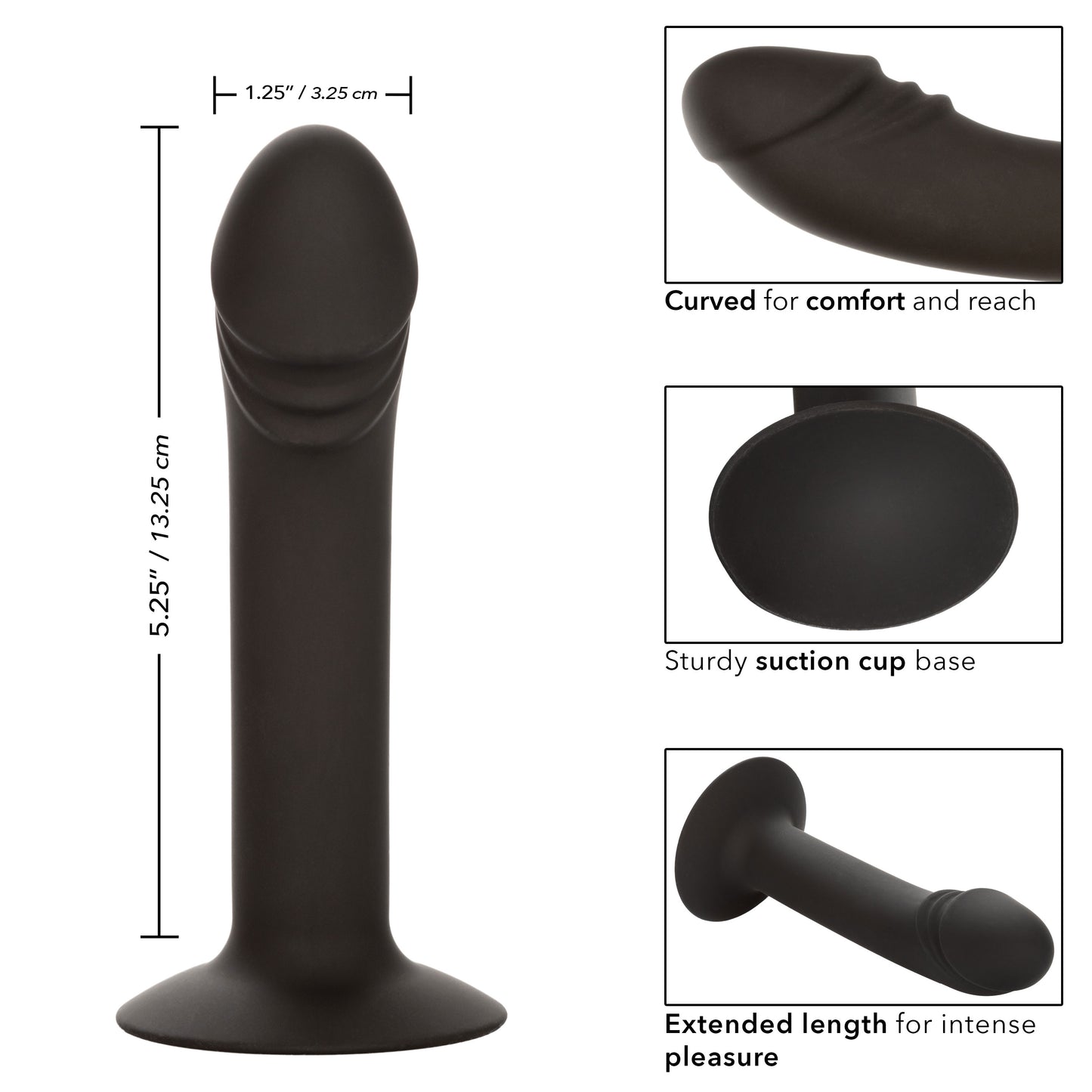 Silicone Curved Anal Stud - Black SE0416152