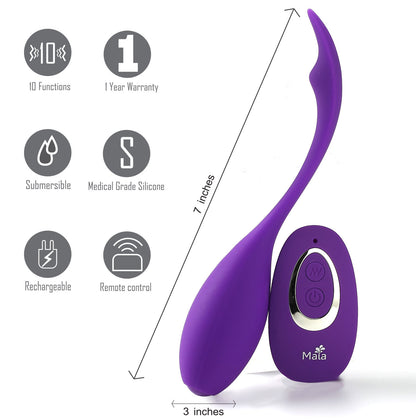 Syrene Remote Control Luxury USB Rechargeable  Bullet Vibrator - Purple MTLM16-D07T