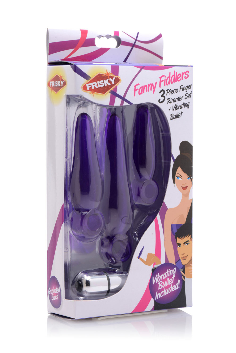 Fanny Fiddlers 3 Piece Finger Rimmer Set With Vibrating Bullet FR-AE809