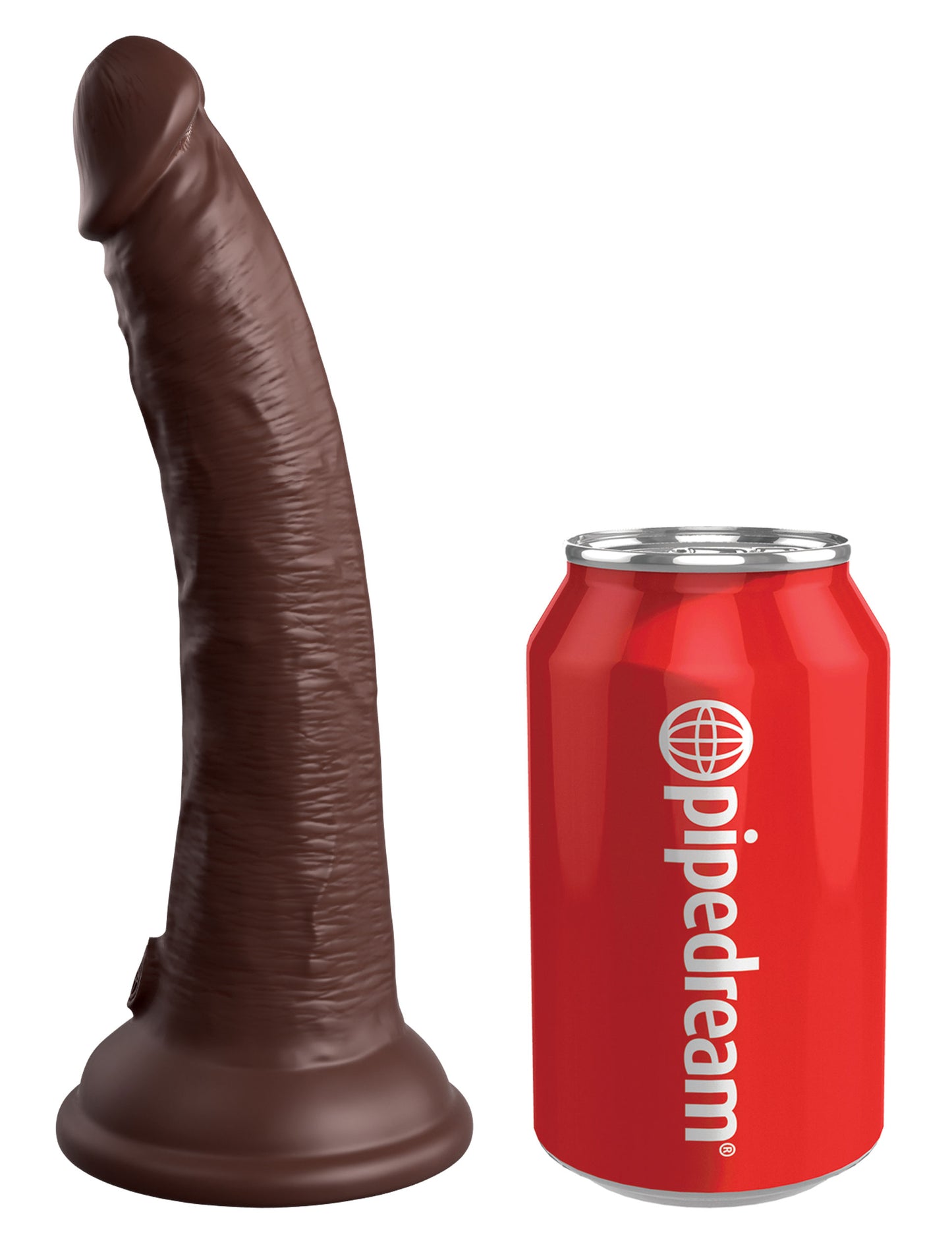 King Cock Elite 7 Inch Vibrating Silicone Dual  Silicone Dual Density Cock With Remote - Brown PD5777-29