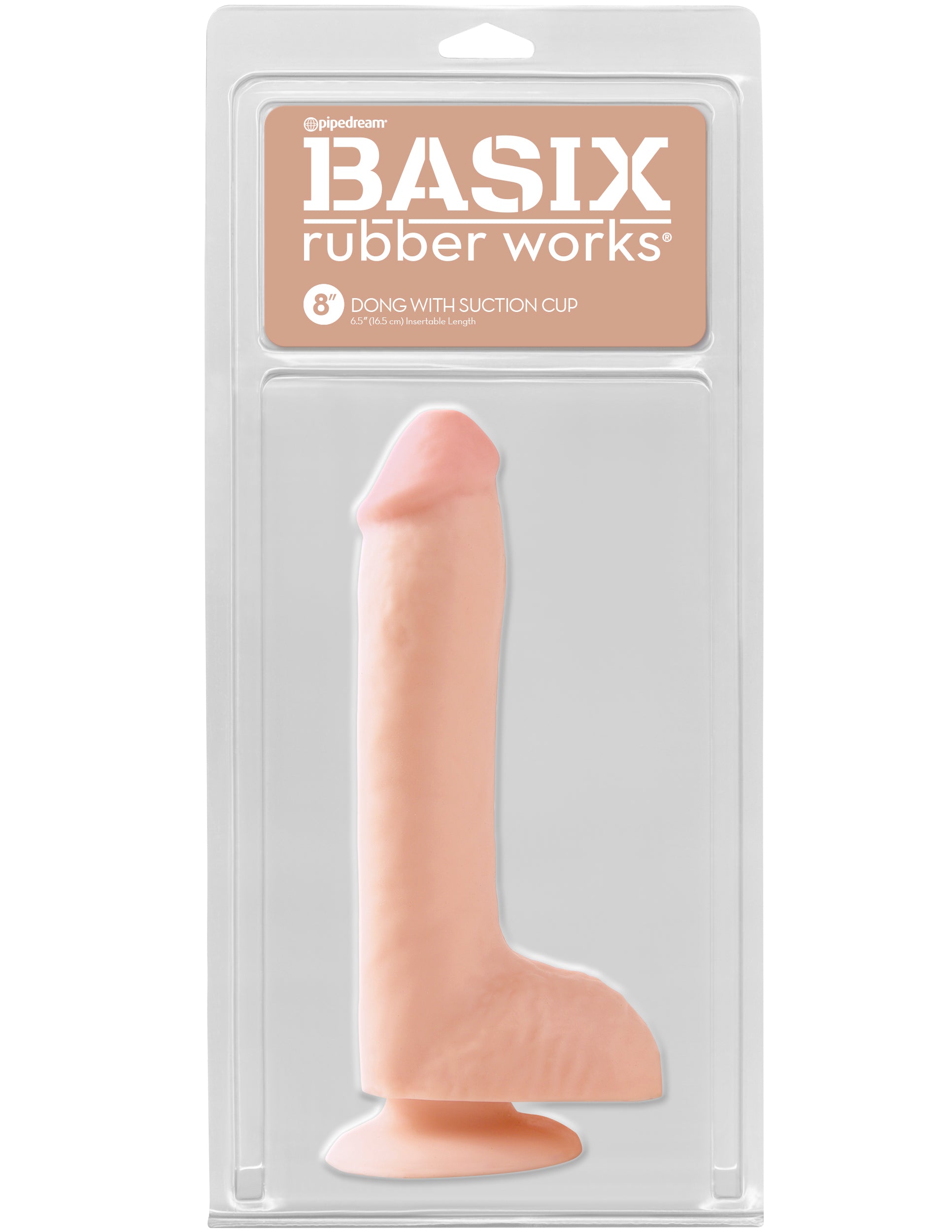 Basix Rubber Works 8 Inch Dong With Suction Cup -  Flesh PD4229-21